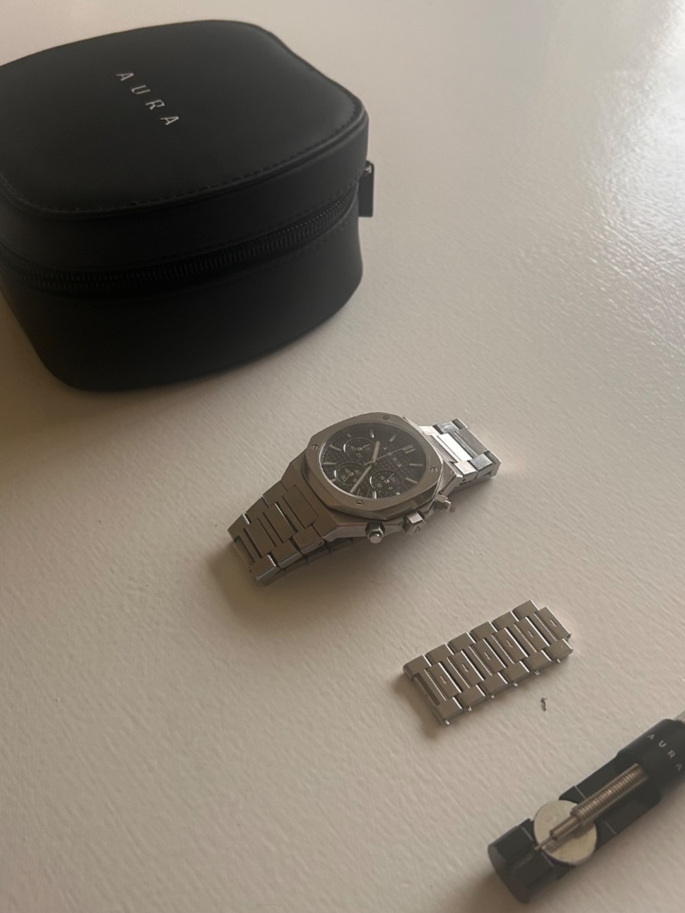 AURA Chronograph 001 Steel/Black